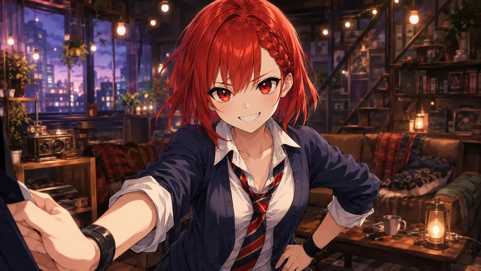 イベントCG：雷見紅羽との出会いの場面
